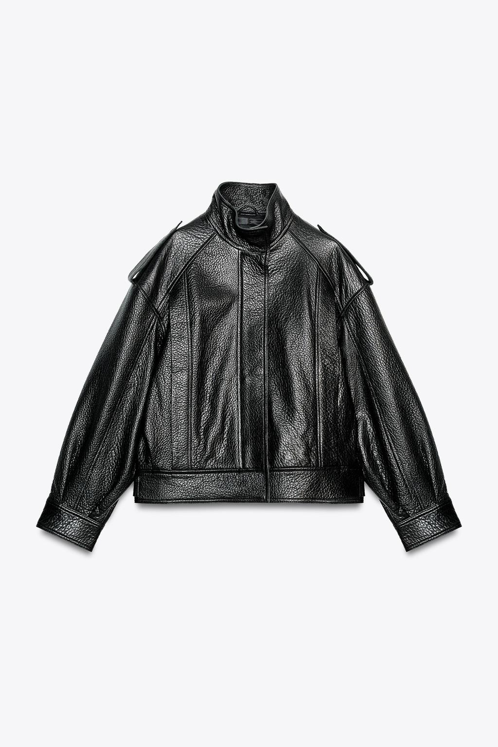 Designer Leather Bomber