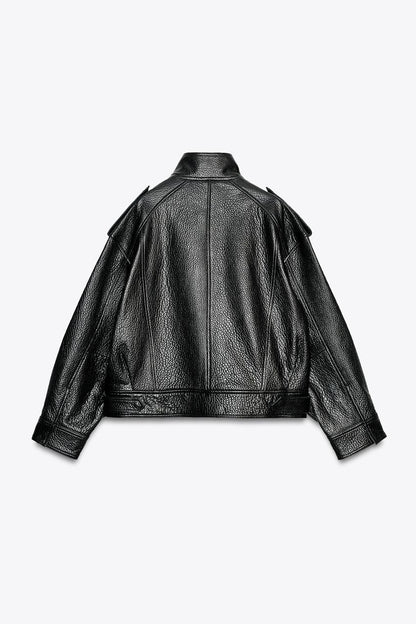 Designer Leather Bomber